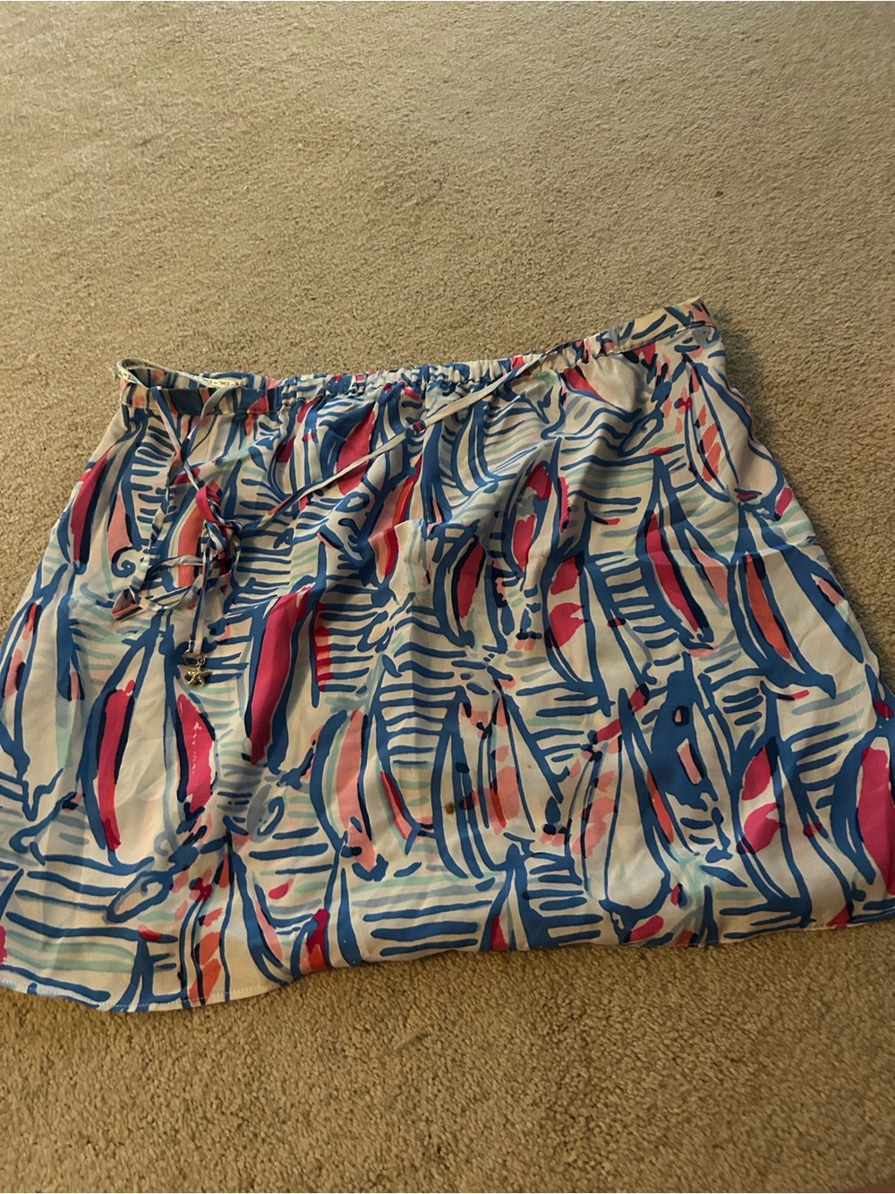 Lilly Pulitzer Blue, Pink & White Abstract Tube Top